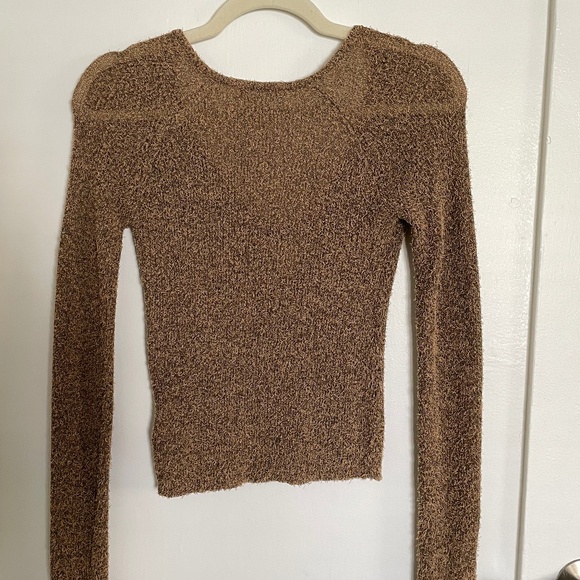 Ancosti Cutout Slim Fit Top Brown Size S - Picture 9 of 9